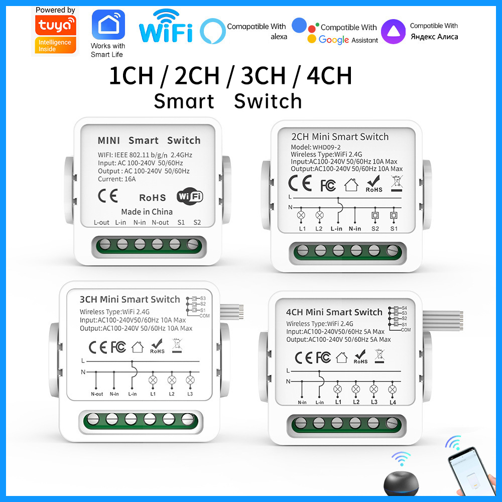 Smart Home Button - Interruptor Inteligente WiFi Tuya de 1/2/3/4