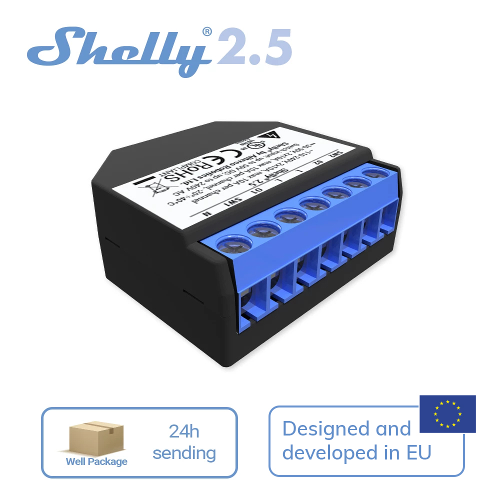 Smart Home Open Source - Shelly 2,5 hogar inteligente doble relé