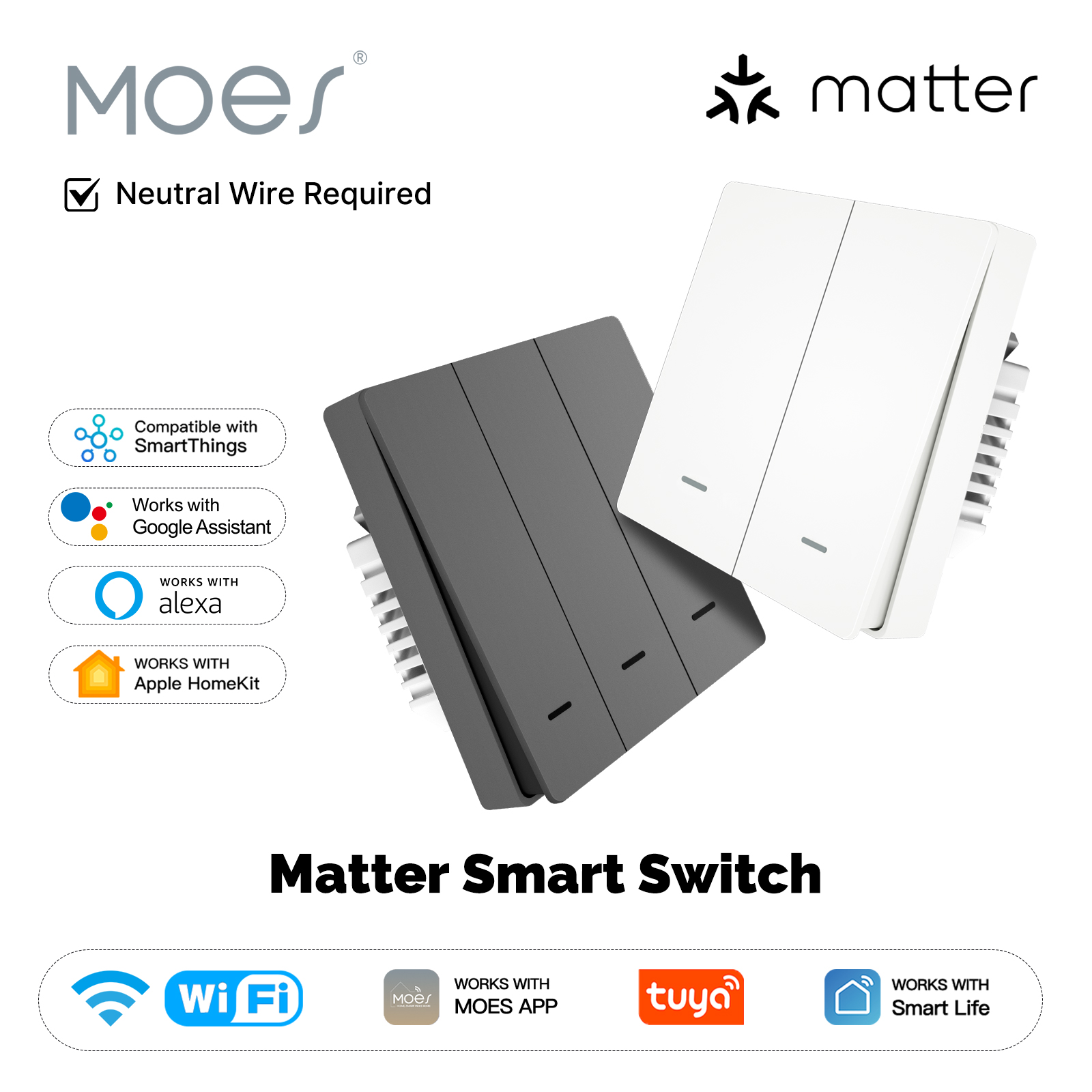Smart Home Button - MOES Matter Tuya WiFi interruptor de