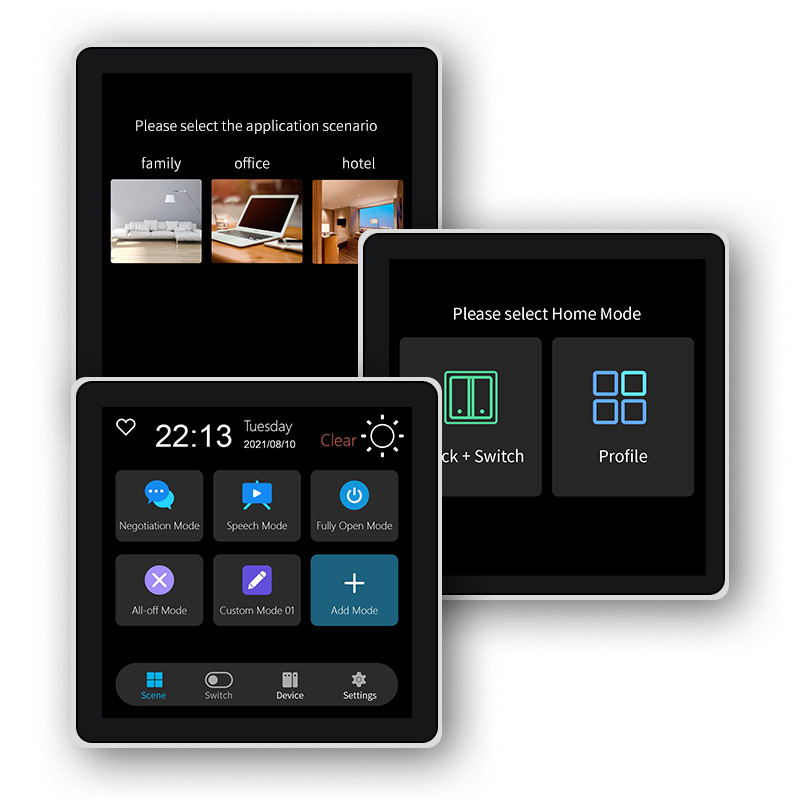 Smart Home Sistem - FUERS-Interruptor de pared inteligente multifuncional, pantalla