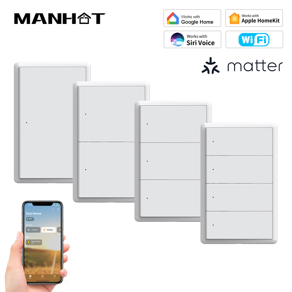 Smart Home Button - Interruptor Inteligente WiFi MANHOT Homekit, Sin