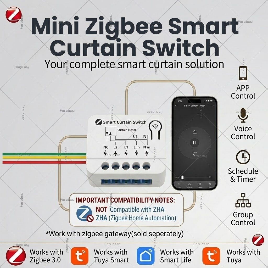 Curtain Motor - Módulo de Interruptor Inteligente ZigBee para