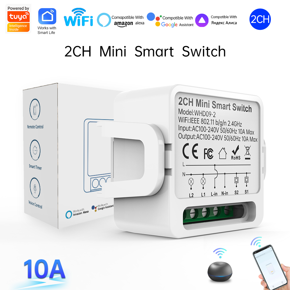 Smart Home Sistem - Interruptor Inteligente Tuya de 2 Vías,