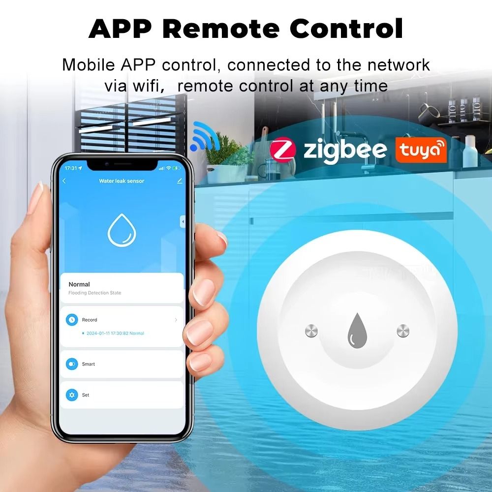 Sensor de Agua ZigBee con Func - Smart Home Zigbee 3.0 reseña y precio